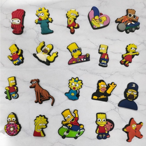 THE SIMPSONS JIBBITZ CROC SHOE CHARM SET OF 20 - Picture 1 of 2